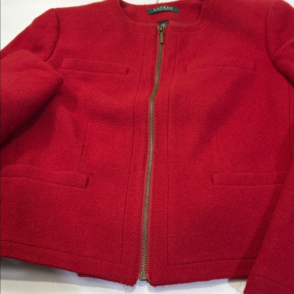 Lauren Ralph Lauren Red Petite Jacket - Picture 10 of 16